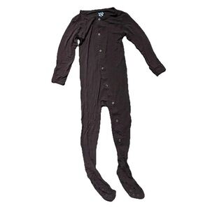 Toddler Kickee Pants Brown Bamboo Footie Pajamas Size 4T